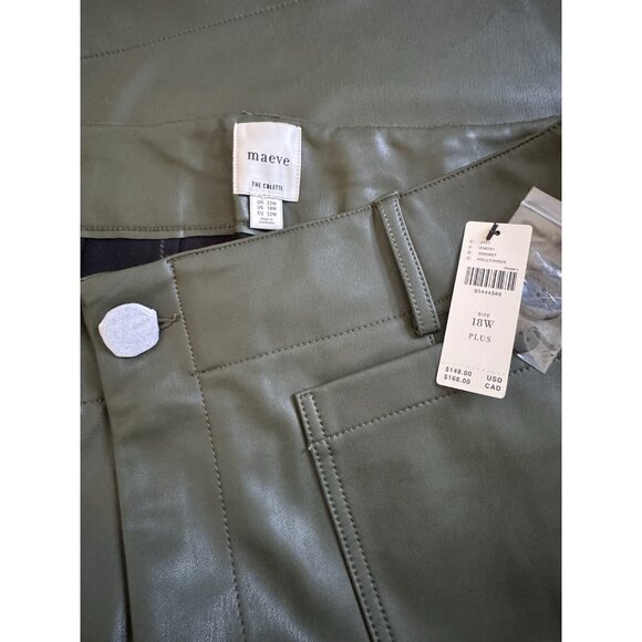 NWT Size 18W- The Colette Faux-Leather Crop Wide-Leg Pants Maeve (NWT US$ 148) - Picture 4 of 16